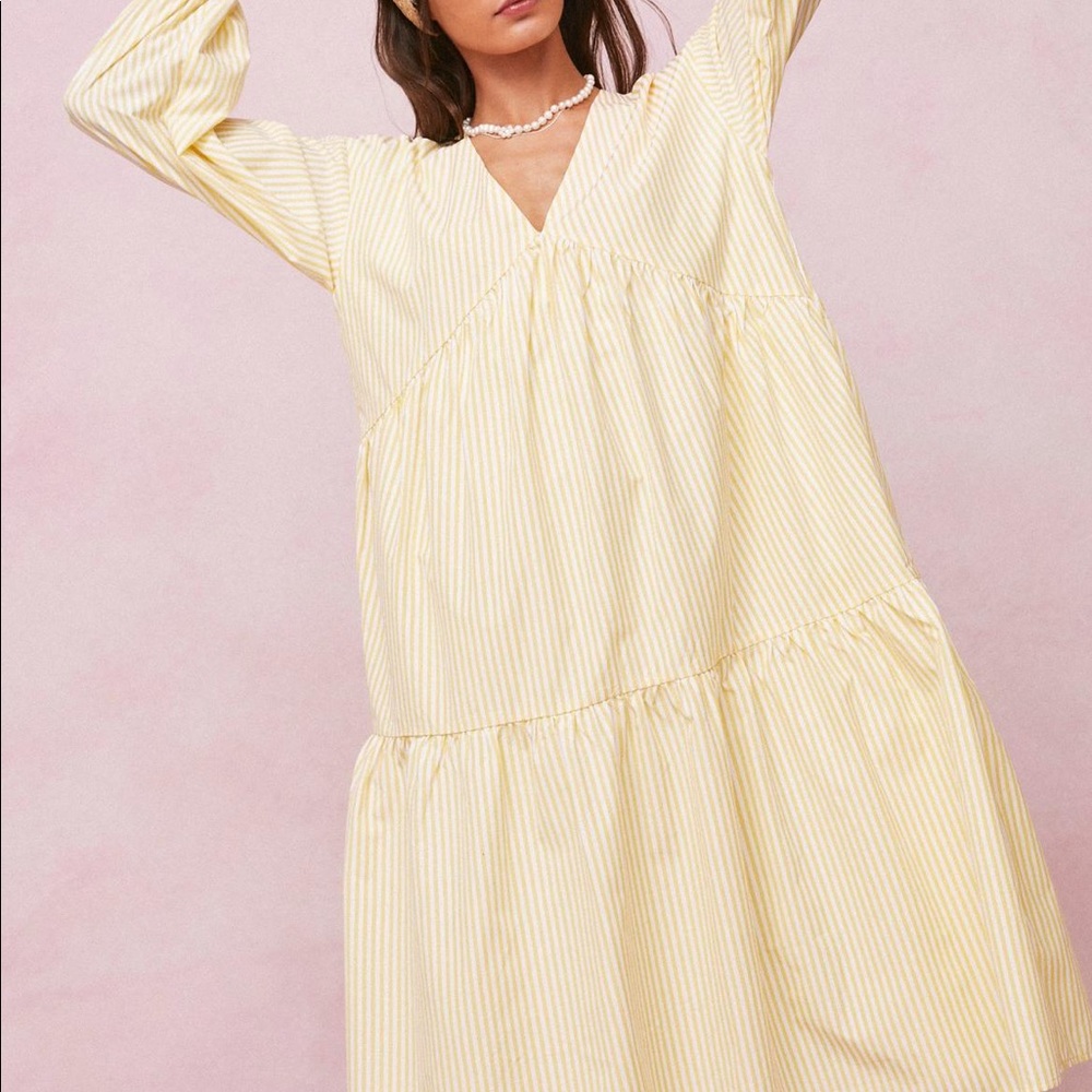 Yellow Midi Dress - Nasty Gal - Size 2